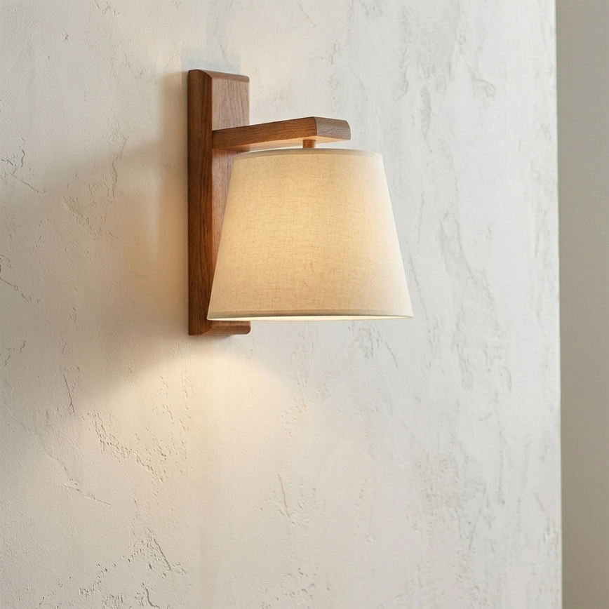 Wandlamp AIDA 1xE27/15W/230V eiken/crème