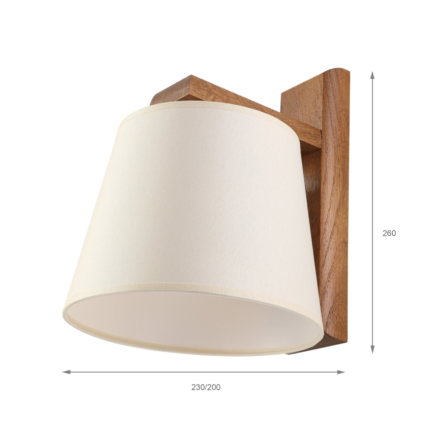 Wandlamp AIDA 1xE27/15W/230V eiken/crème