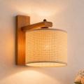 Wandlamp AIDA 1xE27/15W/230V eiken/raffia