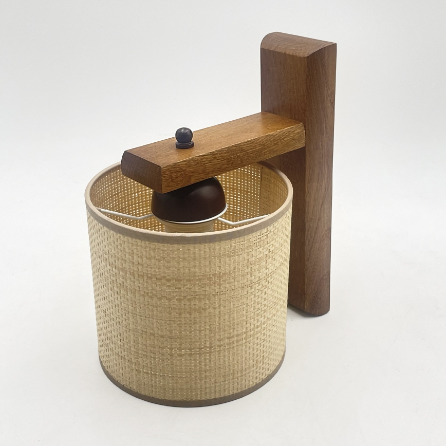 Wandlamp AIDA 1xE27/15W/230V eiken/raffia