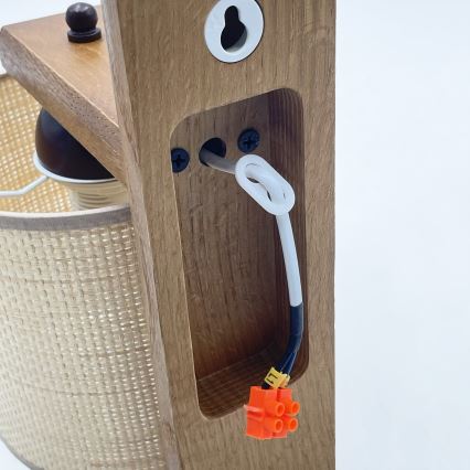 Wandlamp AIDA 1xE27/15W/230V eiken/raffia