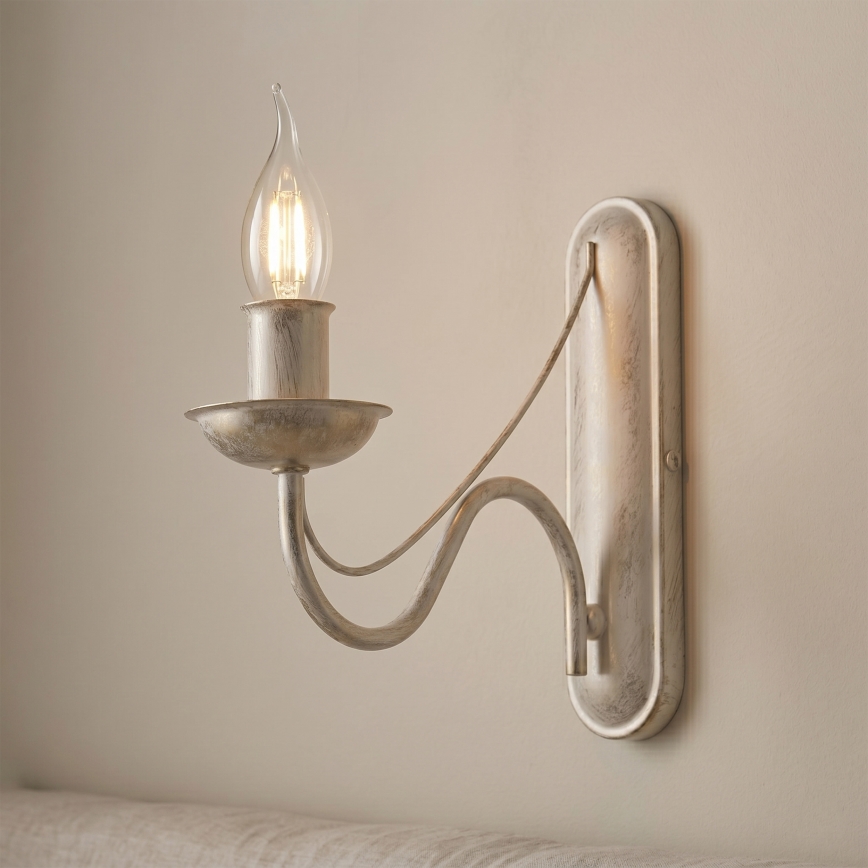 Wandlamp ANTON 1xE14/60W/230V, witte patina