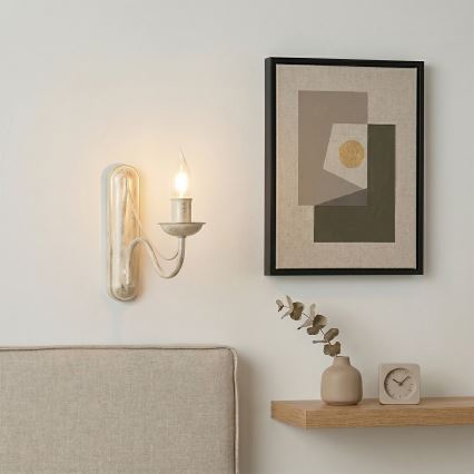 Wandlamp ANTON 1xE14/60W/230V, witte patina