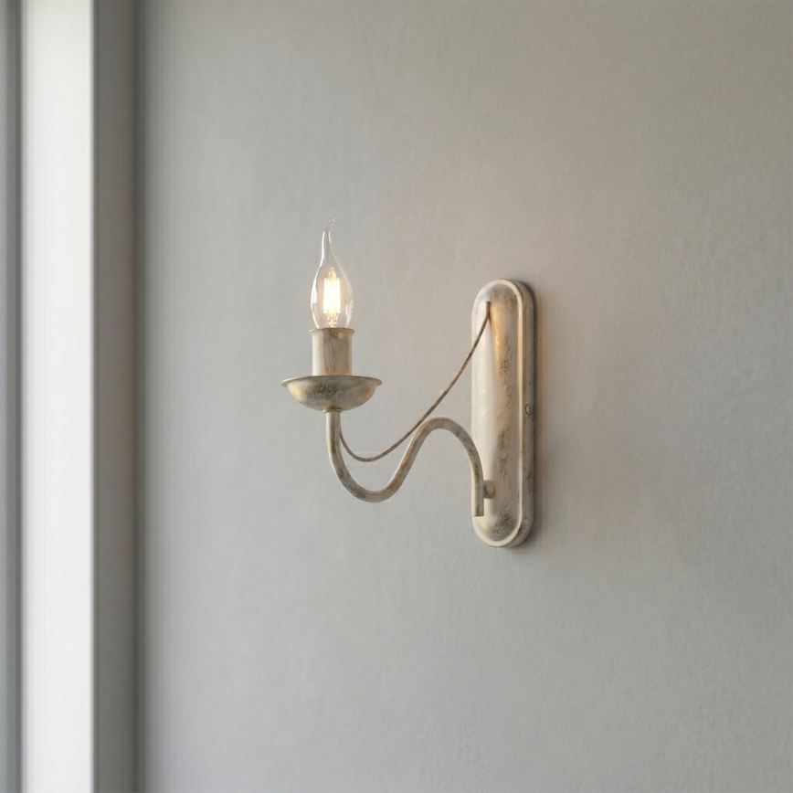 Wandlamp ANTON 1xE14/60W/230V, witte patina