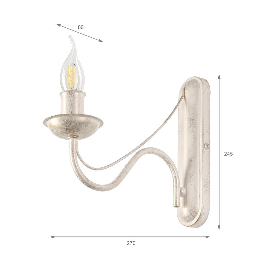 Wandlamp ANTON 1xE14/60W/230V, witte patina