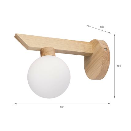 Wandlamp ANTONIO 1xG9/5W/230V eiken/wit