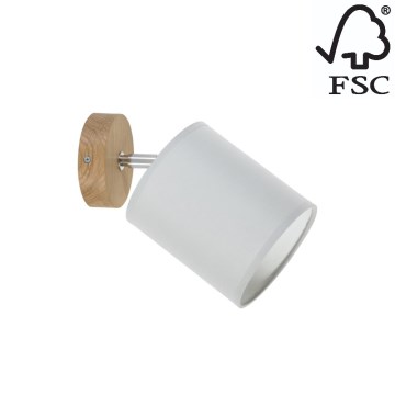 Wandlamp APRILLIA 1xE27/25W/230V eiken grijs - FSC-gecertificeerd