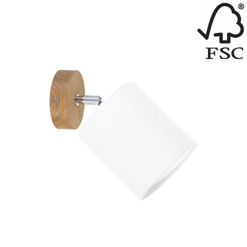 Wandlamp APRILLIA 1xE27/25W/230V eiken wit - FSC-gecertificeerd