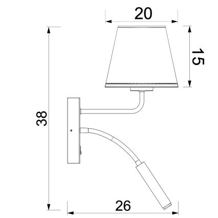 Wandlamp ARDEN 1xE27/15W/230V + 1xG9/8W beige