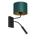 Wandlamp ARDEN 1xE27/60W+1xG9/8W/230V groen/goud