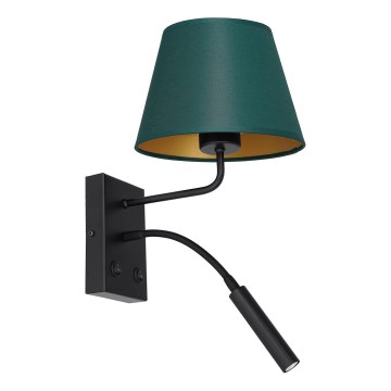 Wandlamp ARDEN 1xE27/60W+1xG9/8W/230V groen/goud
