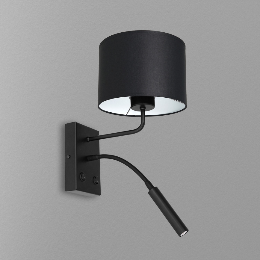 Wandlamp ARDEN 1xE27/60W+1xG9/8W/230V zwart/wit