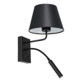 Wandlamp ARDEN 1xE27/60W+1xG9/8W/230V zwart/wit