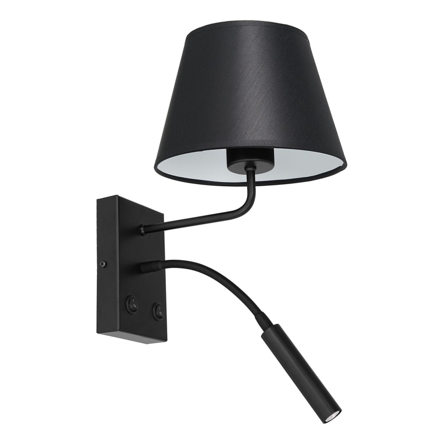 Wandlamp ARDEN 1xE27/60W+1xG9/8W/230V zwart/wit