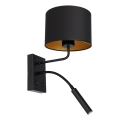 Wandlamp ARDEN 1xE27/60W/230V + 1xG9/8W zwart/goud