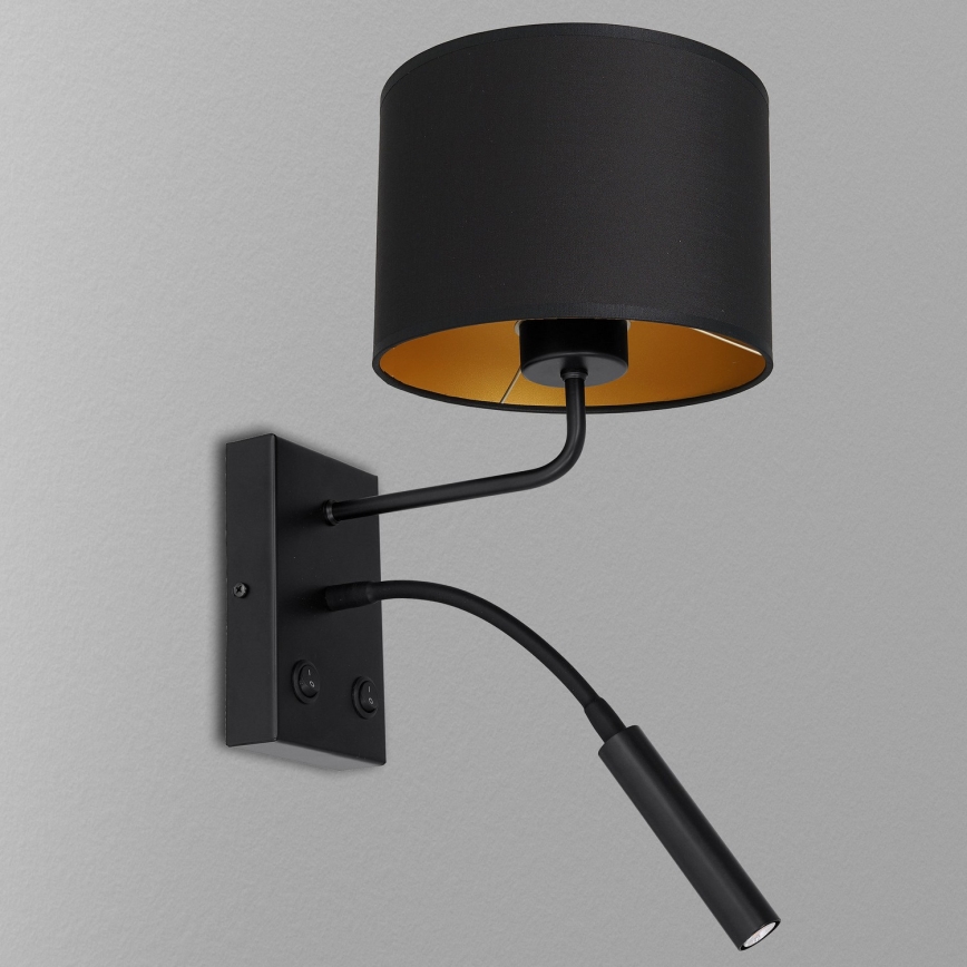 Wandlamp ARDEN 1xE27/60W/230V + 1xG9/8W zwart/goud