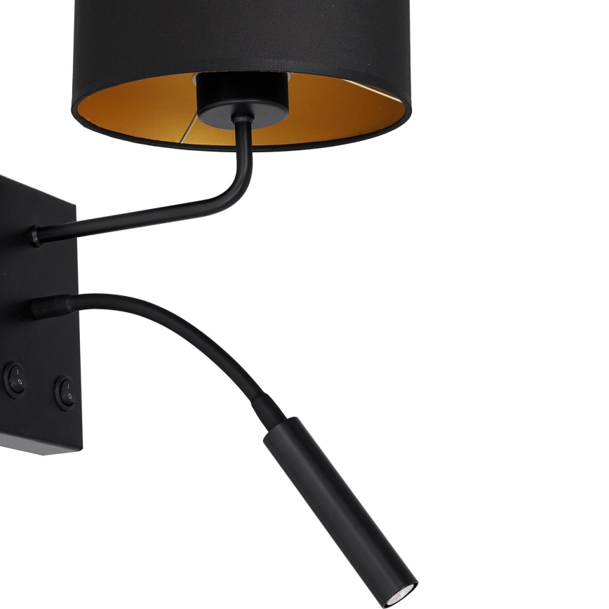 Wandlamp ARDEN 1xE27/60W/230V + 1xG9/8W zwart/goud