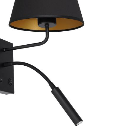 Wandlamp ARDEN 1xE27/60W/230V + 1xG9/8W zwart/goud