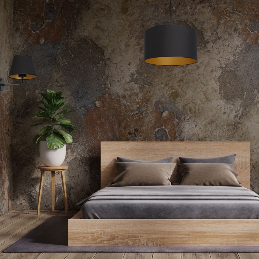 Wandlamp ARDEN 1xE27/60W/230V zwart/goud