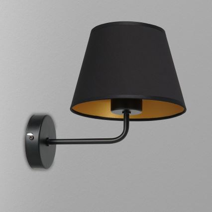 Wandlamp ARDEN 1xE27/60W/230V zwart/goud