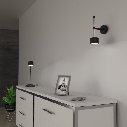 Wandlamp ARENA 1xGX53/11W/230V zwart/glanzend chroom