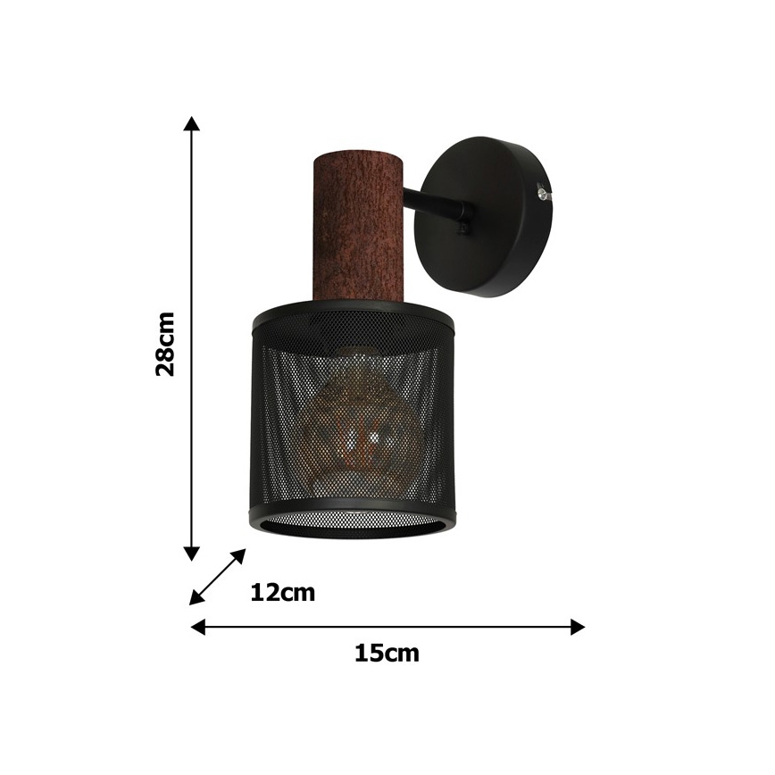Wandlamp ARES BLACK 1xE27/60W/230V