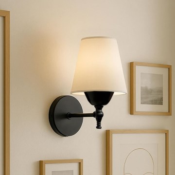 Wandlamp ASPARAGUS 1xE27/40W/230V zwart/crème