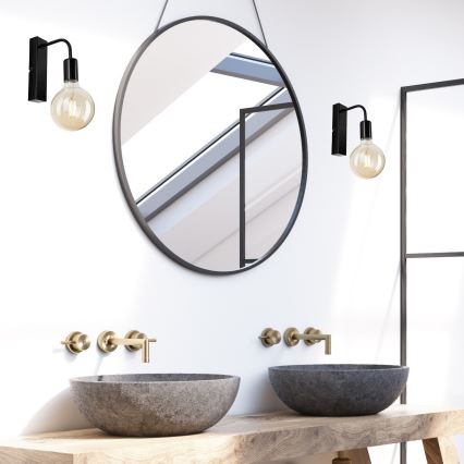 Wandlamp ASTRID 1xE27/60W/230V glanzend zwart
