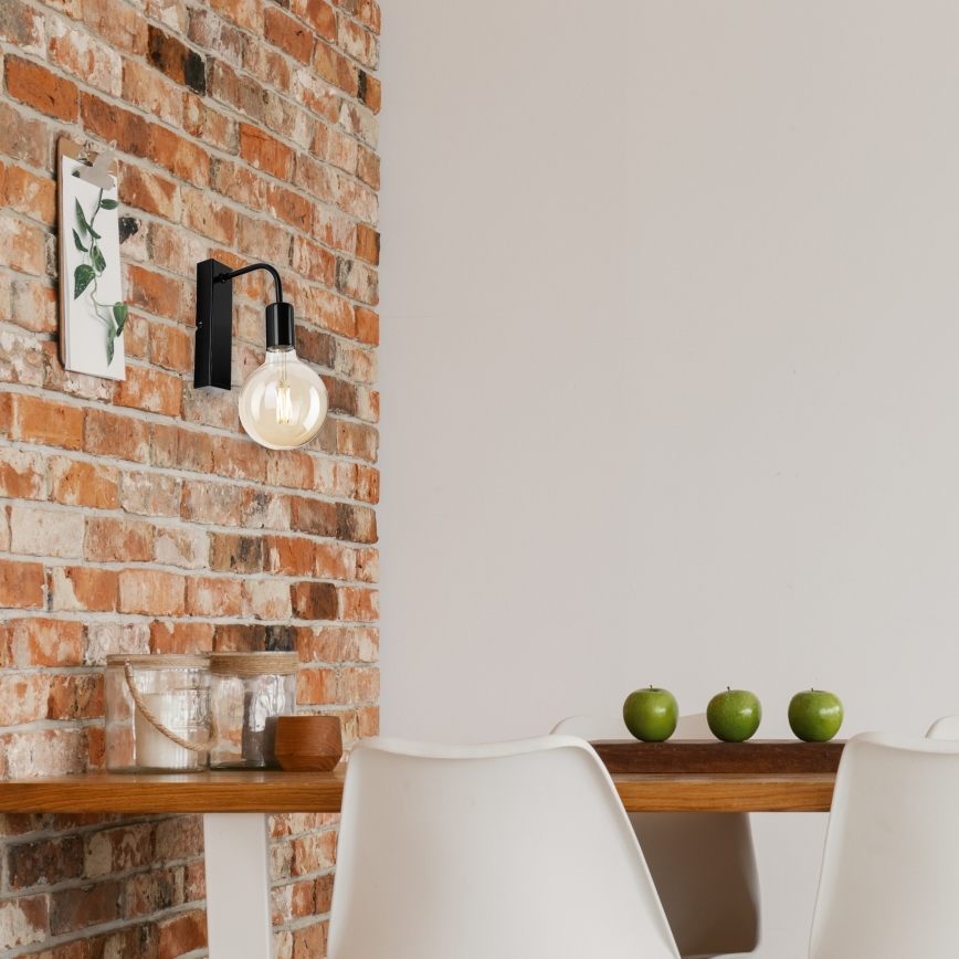 Wandlamp ASTRID 1xE27/60W/230V glanzend zwart