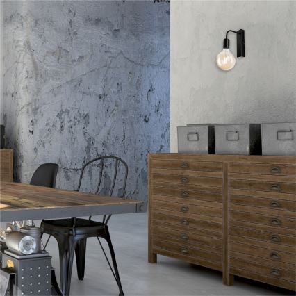 Wandlamp ASTRID 1xE27/60W/230V glanzend zwart
