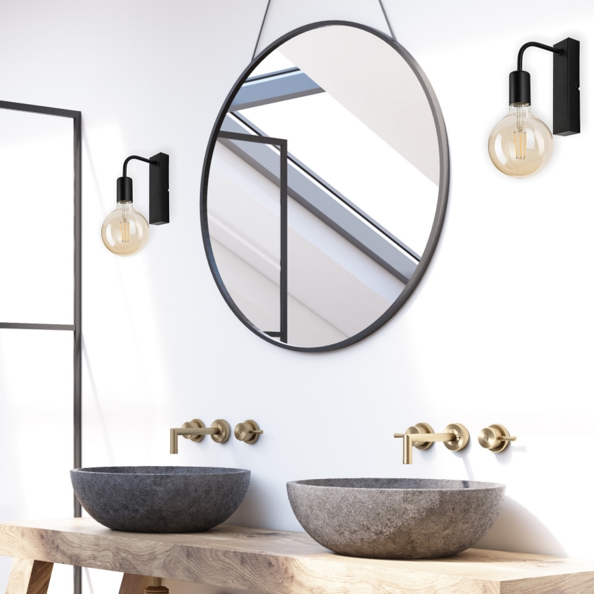 Wandlamp ASTRID 1xE27/60W/230V mat zwart