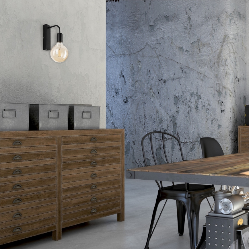 Wandlamp ASTRID 1xE27/60W/230V mat zwart