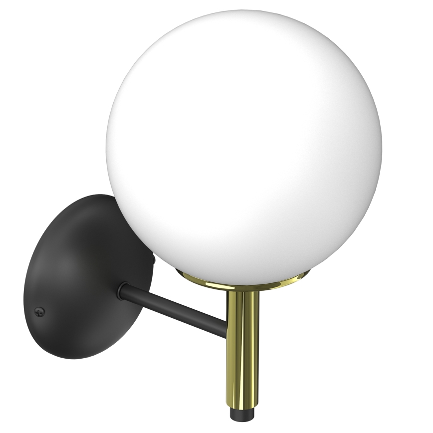 Wandlamp AWINION 1xE27/15W/230V wit/goud/zwart