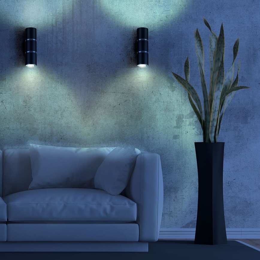 Wandlamp BAMBOO 2xGU10/10W/230V zwart
