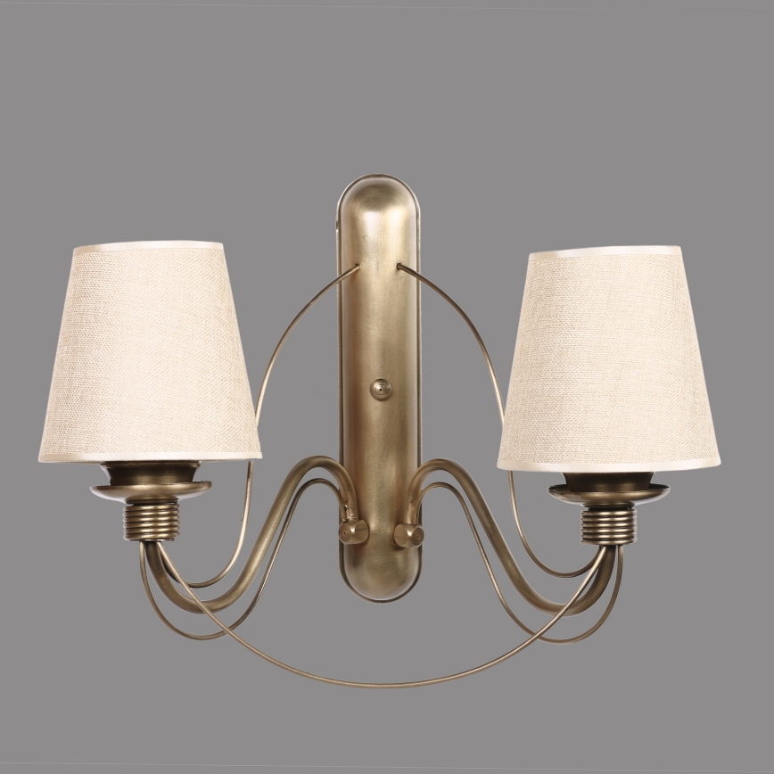 Wandlamp CLASSIC 2xE27/40W/230V brons/beige