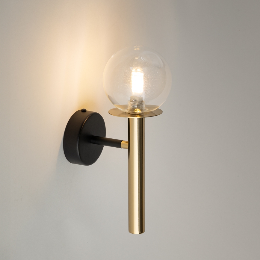 Wandlamp DAISY 1xG9/12W/230V goud/zwart/doorzichtig