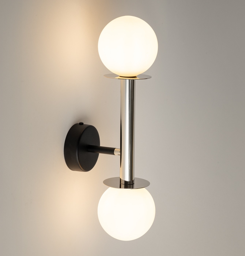 Wandlamp DAISY 2xG9/12W/230V glanzend chroom/zwart/wit