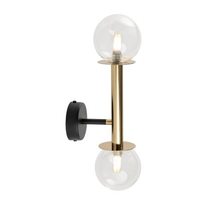 Wandlamp DAISY 2xG9/12W/230V goud/zwart/doorzichtig