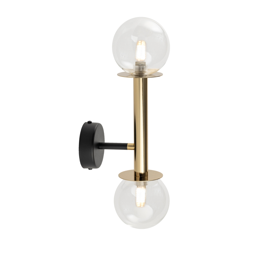 Wandlamp DAISY 2xG9/12W/230V goud/zwart/doorzichtig