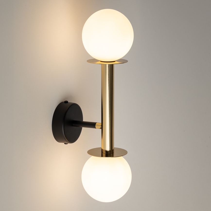 Wandlamp DAISY 2xG9/12W/230V goud/zwart/wit
