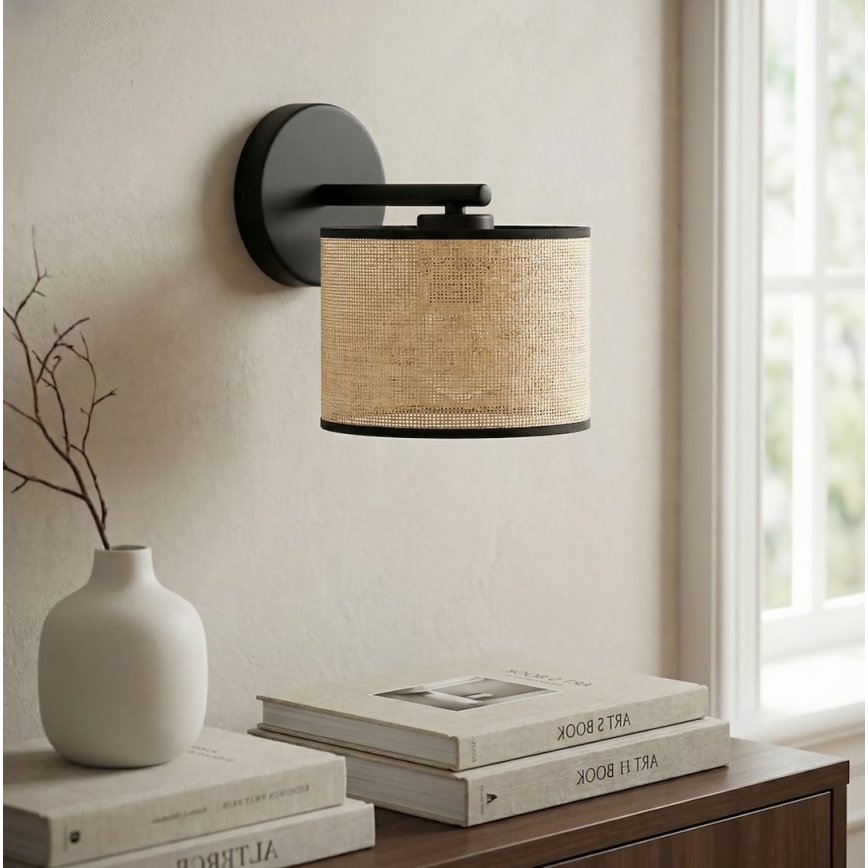 Wandlamp ECO 1xE27/15W/230V beige/rotan