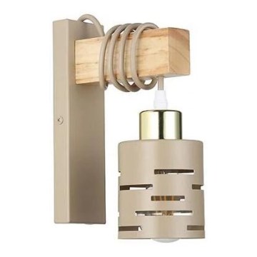 Wandlamp ELEN 1xE27/35W/230V beige/goud/bruin