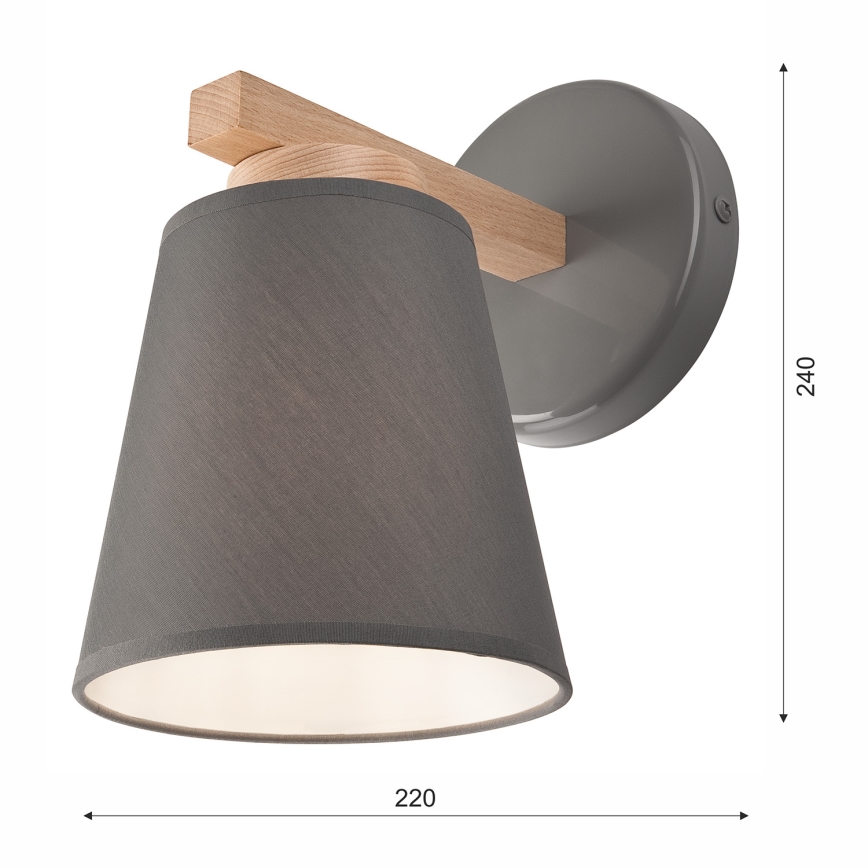 Wandlamp ELLIE 1xE27/60W/230V beuken