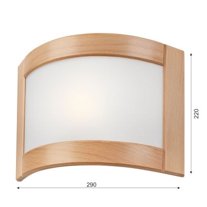 Wandlamp ELODIE 1xE27/60W/230V beuk