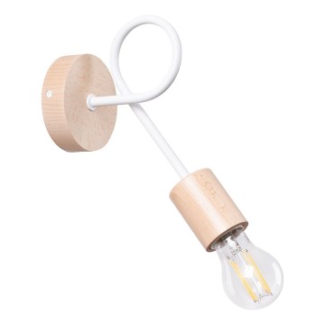 Wandlamp EMBER 1xE27/15W/230V wit/beige/beuken