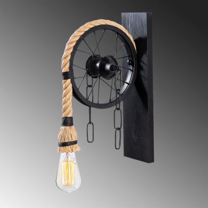 Wandlamp EREBOS 1xE27/40W/230V zwart/bruin