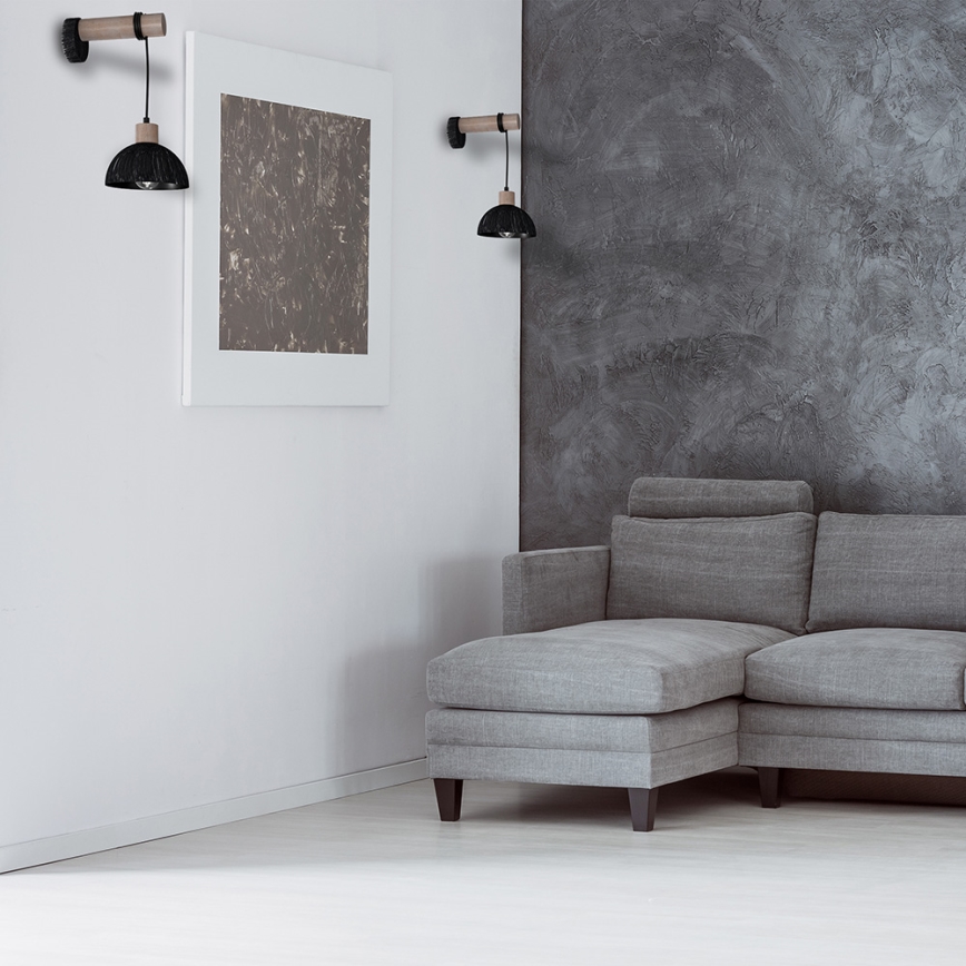Wandlamp ERIK 1xE27/60W/230V bruin/zwart