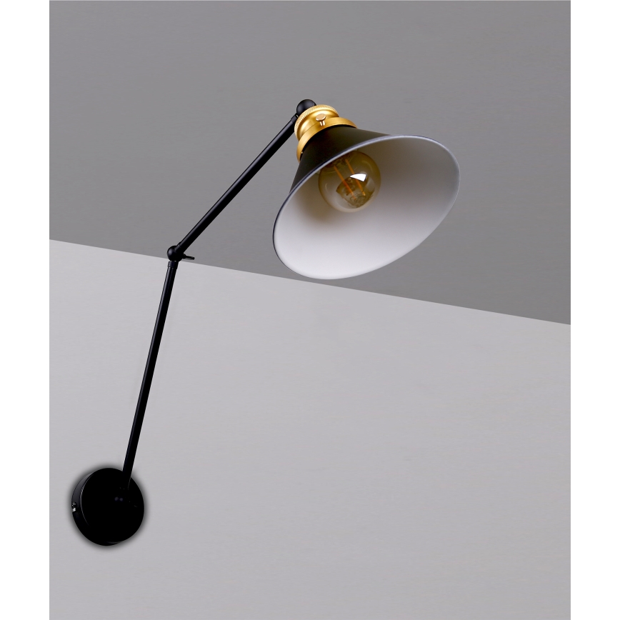 Wandlamp FUNDO 1xE27/40W/230V zwart/goud