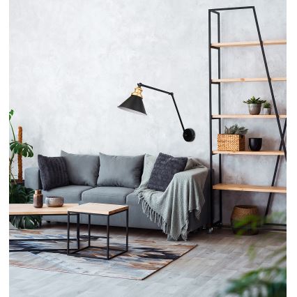 Wandlamp FUNDO 1xE27/40W/230V zwart/goud