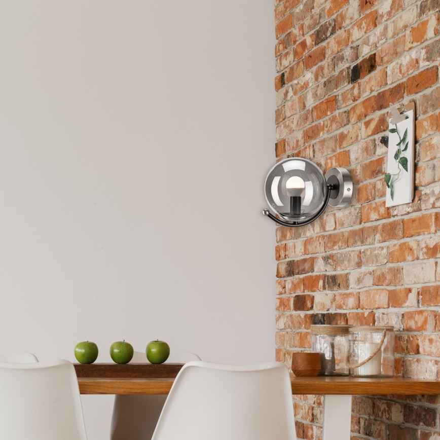 Wandlamp GEORGIA 1xE14/5W/230V mat chroom/gerookt